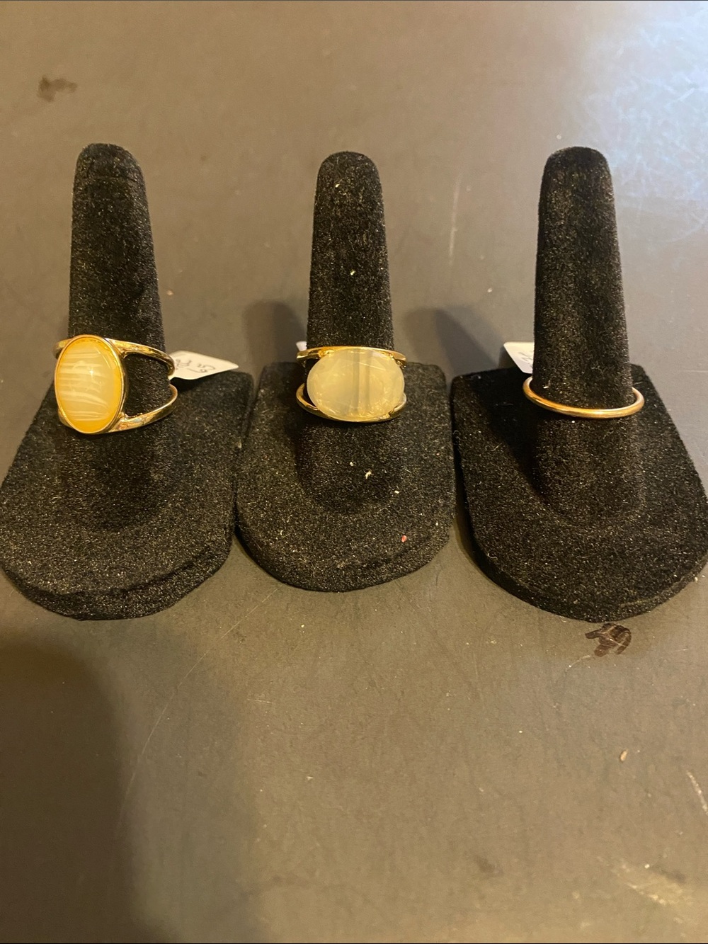 Gold-Tone Yellow Stone Ring - Women's Fashion Ring